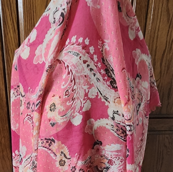 CHICOS Pink combo paisley square scarf. New with tags - Picture 6 of 14